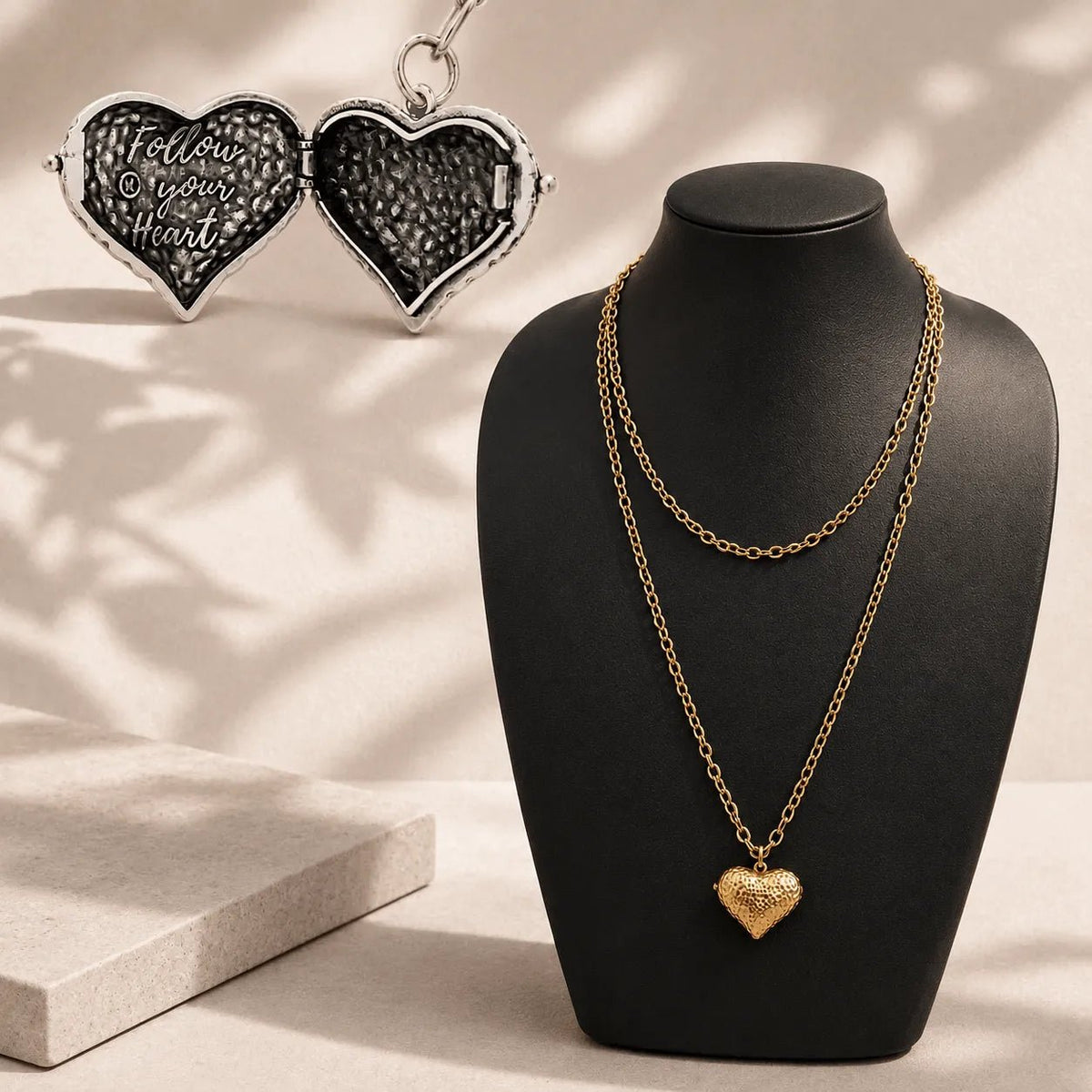 Follow Your Heart Heart Locket Essential Necklace - Che Cose Belle