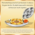 Football Tailgate Superbowl Serving Bowl Silver Brass Snack - Che Cose Belle