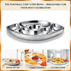 Football Tailgate Superbowl Serving Bowl Silver Brass Snack - Che Cose Belle