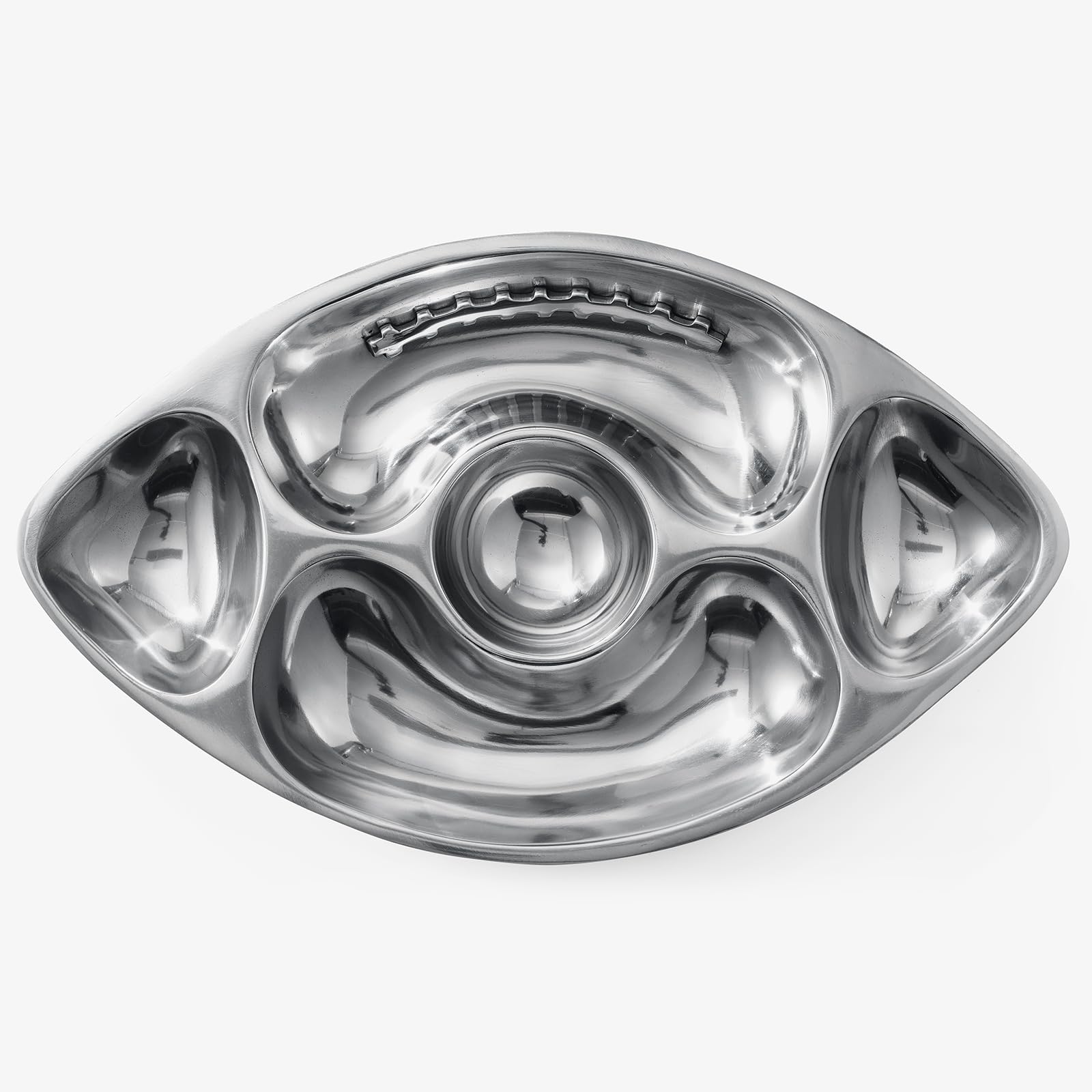Football Tailgate Superbowl Serving Bowl Silver Brass Snack - Che Cose Belle