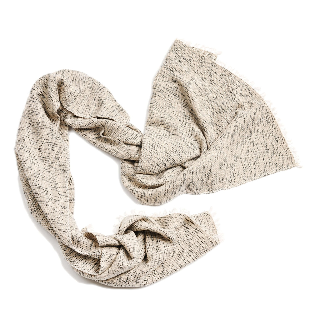 Forest Night Handwoven Neutral Cashmere Merino Scarf - Che Cose Belle