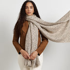 Forest Night Handwoven Neutral Cashmere Merino Scarf - Che Cose Belle
