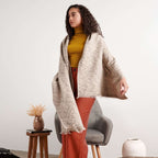 Forest Night Handwoven Neutral Cashmere Merino Scarf - Che Cose Belle