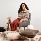 Forest Night Handwoven Neutral Cashmere Merino Scarf - Che Cose Belle