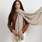 Forest Night Handwoven Neutral Cashmere Merino Scarf - Che Cose Belle