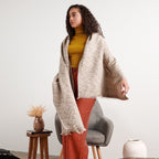 Forest Night Handwoven Neutral Cashmere Merino Scarf - Che Cose Belle