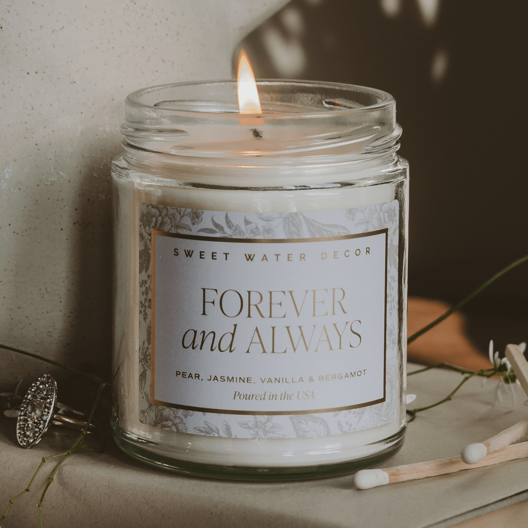 Forever and Always Soy Candle - Clear Jar - 9 oz - Che Cose Belle