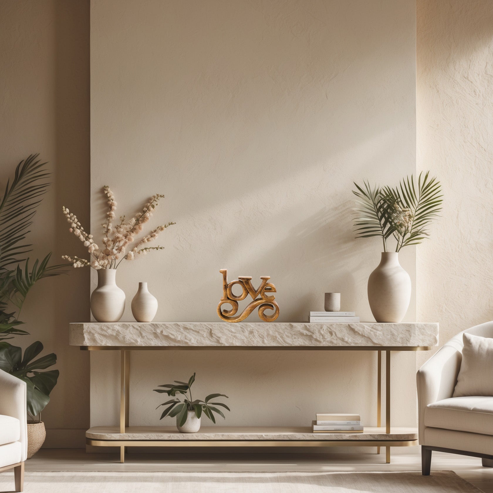 Forever Bloom – Hand - Carved Wooden Sculpture, Handmade Decorative Home Art - Che Cose Belle