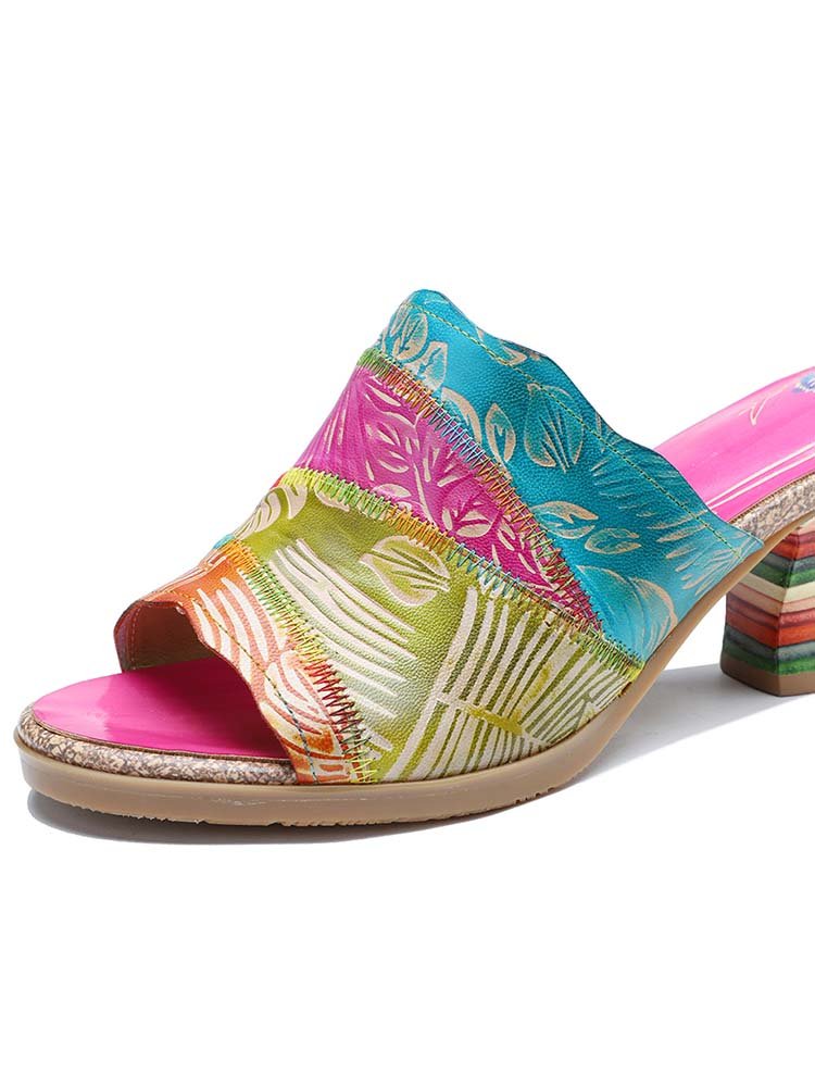 Four Color Splicing Slippers - Che Cose Belle