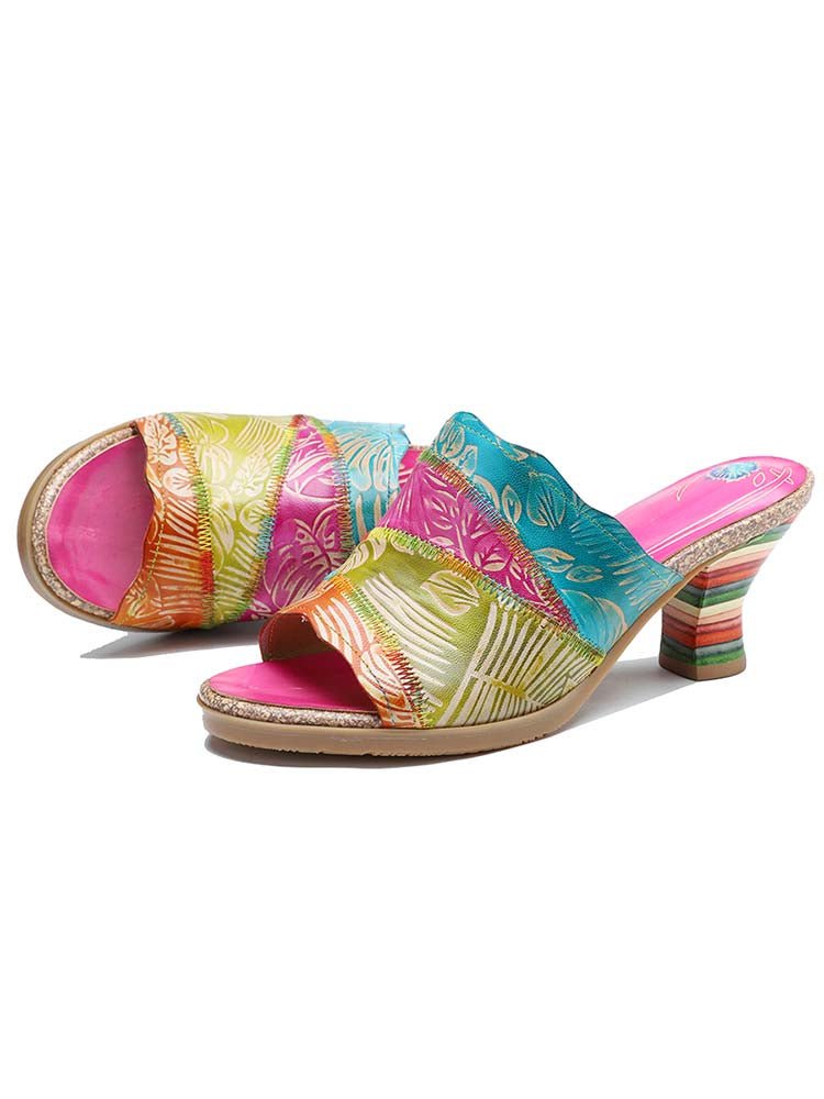 Four Color Splicing Slippers - Che Cose Belle