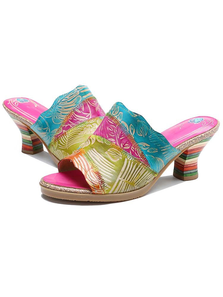 Four Color Splicing Slippers - Che Cose Belle