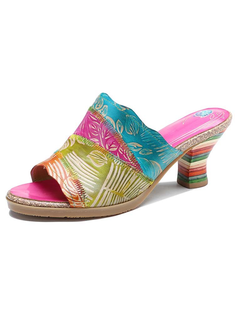 Four Color Splicing Slippers - Che Cose Belle