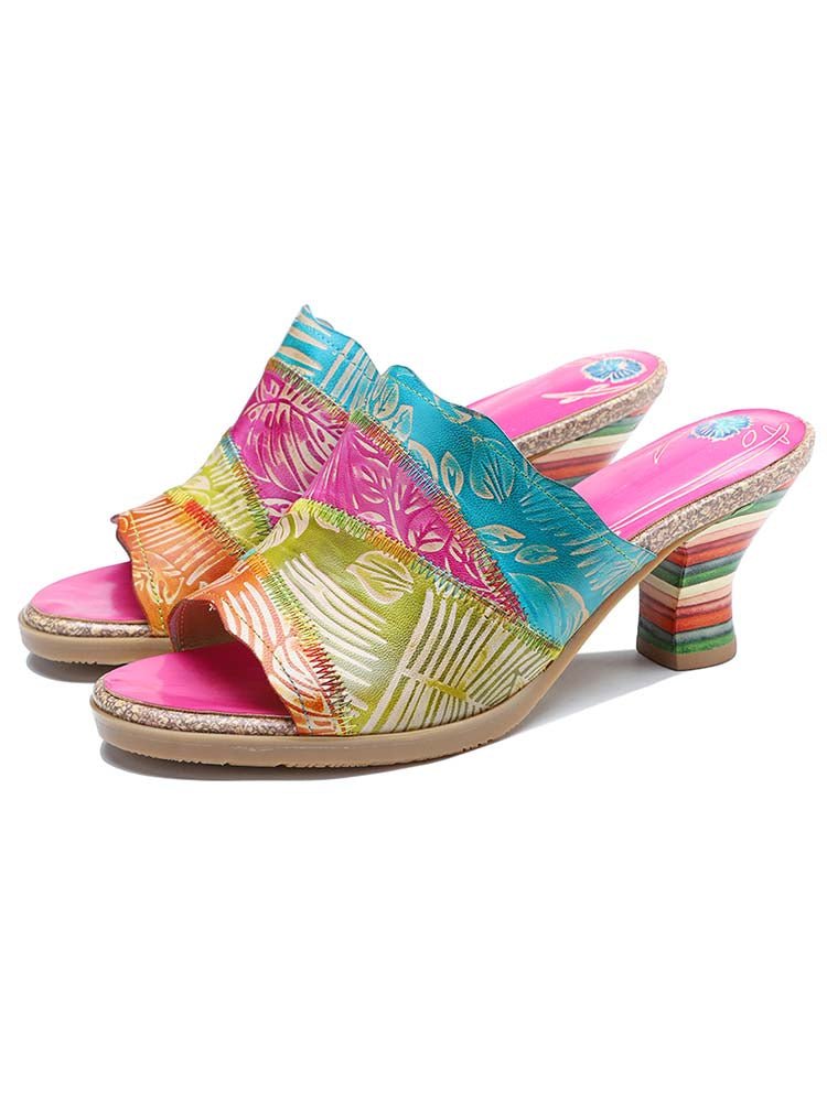 Four Color Splicing Slippers - Che Cose Belle