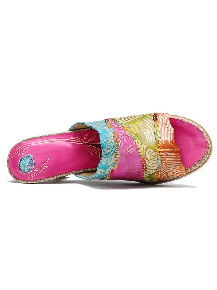 Four Color Splicing Slippers - Che Cose Belle