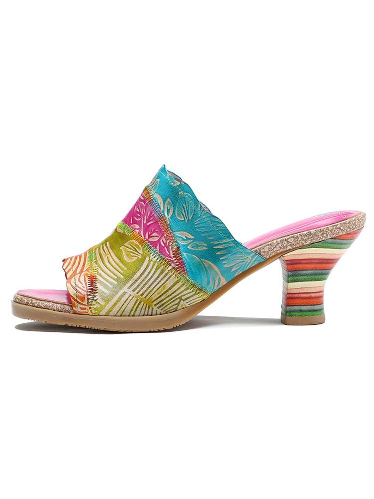 Four Color Splicing Slippers - Che Cose Belle