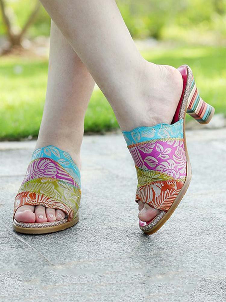 Four Color Splicing Slippers - Che Cose Belle