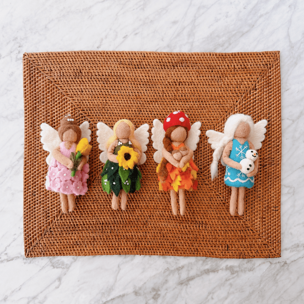 Four Seasons Fairy Felt Ornament Set – Spring, Summer, Fall & Winter Angels - Che Cose Belle