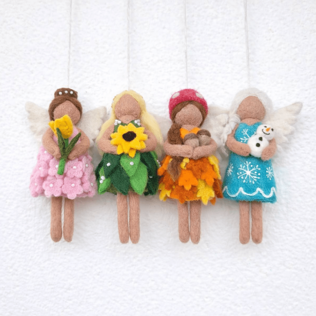 Four Seasons Fairy Felt Ornament Set – Spring, Summer, Fall & Winter Angels - Che Cose Belle