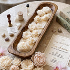 Four Seasons Floral Wooden Dough Bowl Candle - Che Cose Belle