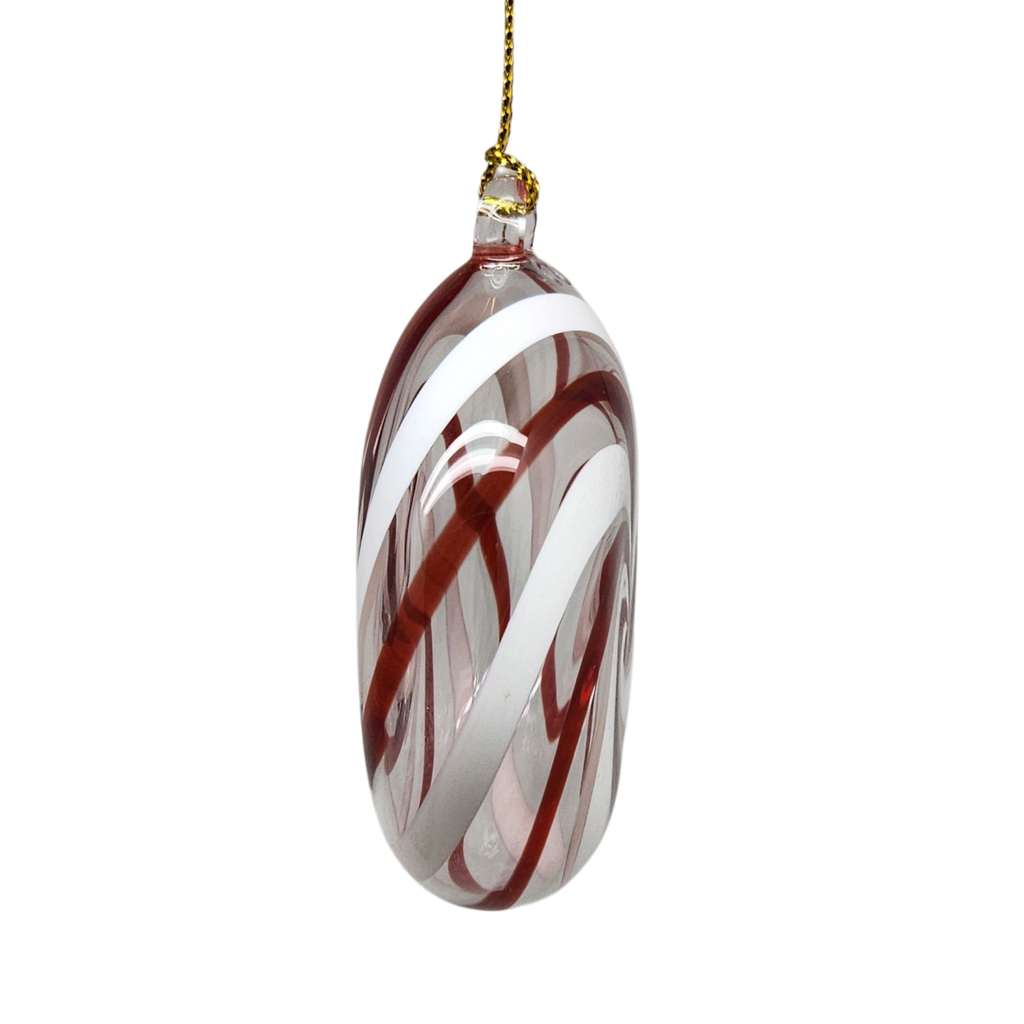 Peppermint Swirl Egyptian Glass Ornament