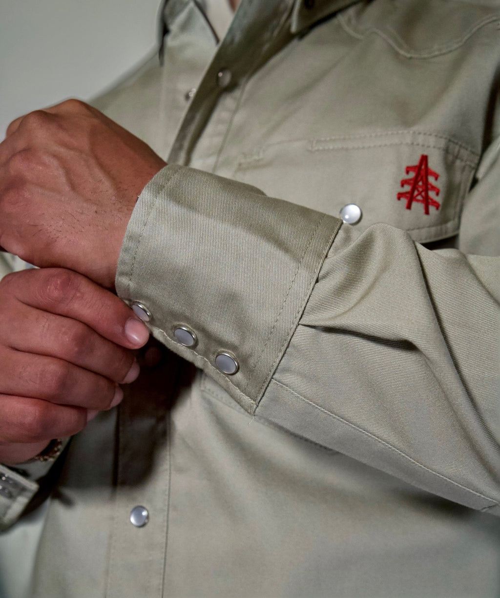 FR Western Style Pearl Snap - Khaki - Che Cose Belle
