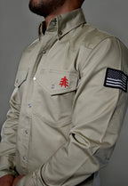 FR Western Style Pearl Snap - Khaki - Che Cose Belle
