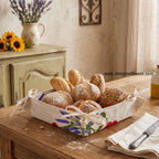 French bread basket - Acrylic-coated Cotton - Poppies ivory - Tissus Toselli - Che Cose Belle