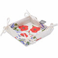French bread basket - Acrylic - coated Cotton - Poppies ivory - Tissus Toselli - Che Cose Belle