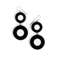 French Dot Pattern Drop Earrings (Black & White) - Che Cose Belle