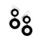 French Dot Pattern Drop Earrings (Black & White) - Che Cose Belle