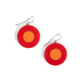 French Dot Pattern Earrings (Red & Orange) - Che Cose Belle