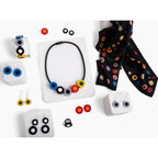 French Dot Pattern Earrings (Red & Orange) - Che Cose Belle