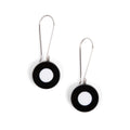 French Dot Pattern Long Wire Earrings (Black & White) - Che Cose Belle