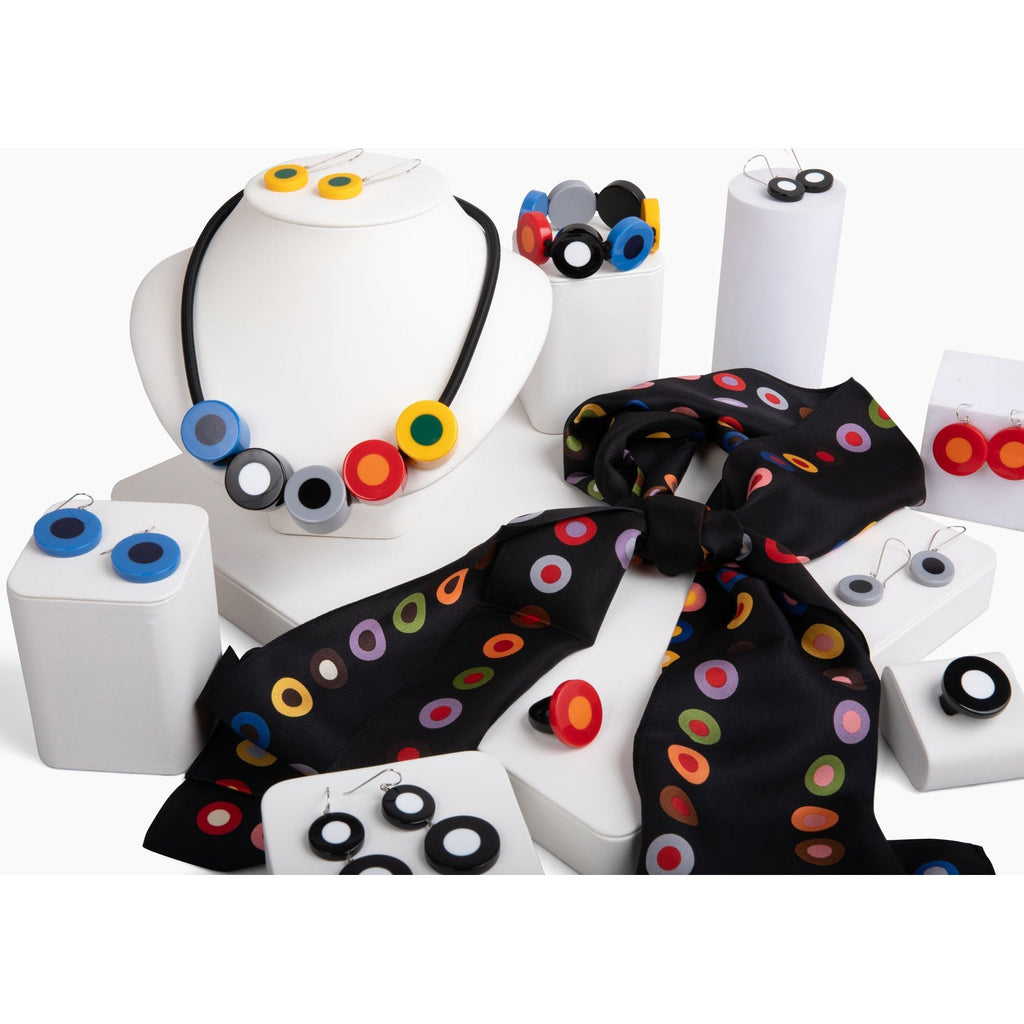 French Dot Pattern Ring (Red & Orange) - Che Cose Belle