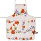 French kitchen apron - 100% Cotton - Poppies ivory | Tissus Toselli - Che Cose Belle