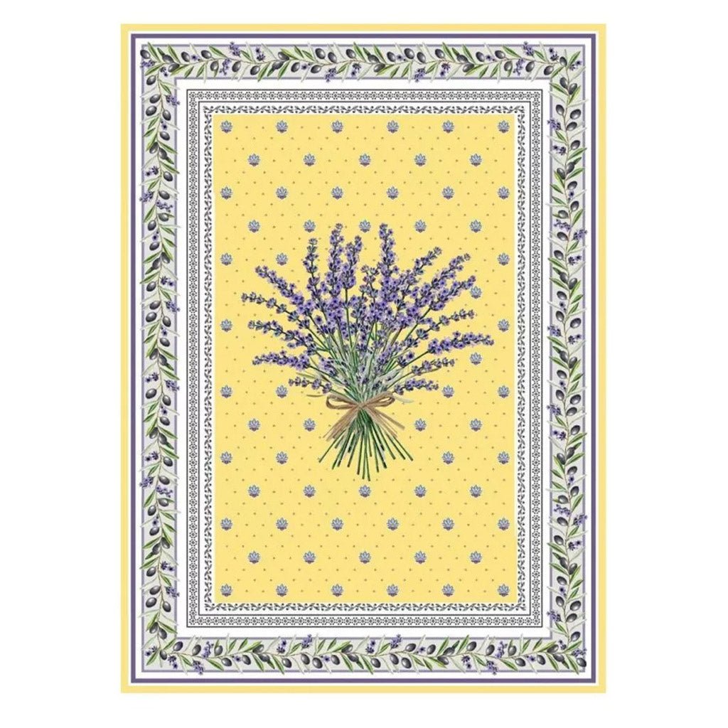 French kitchen towel - Printed cotton - Lauris yellow | Tissus Toselli - Che Cose Belle