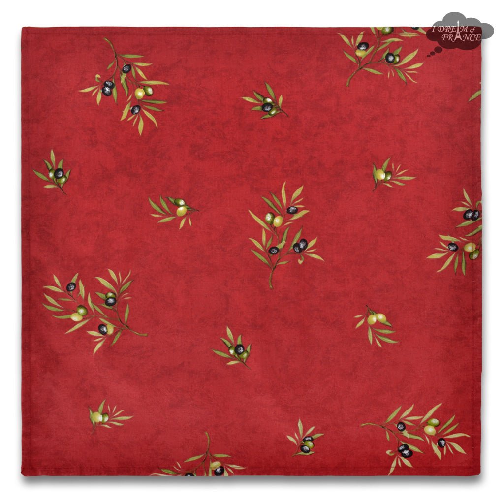 French Provencal napkin - Cotton - Clos des Oliviers red | Label France - Che Cose Belle