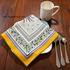 French Provencal napkin - Cotton - Lauris yellow | Tissus Toselli - Che Cose Belle