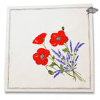 French Provencal napkin - Cotton - Poppies ivory | Tissus Toselli - Che Cose Belle