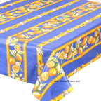 French Provencal tablecloth - Acrylic coated cotton, Spill - proof - 58" square - Lemons blue | Tissus Toselli - Che Cose Belle