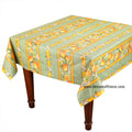 French Provencal tablecloth - Acrylic coated cotton, Spill-proof - 58" square - Lemons green | Tissus Toselli - Che Cose Belle