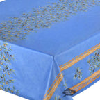 French Provencal tablecloth - Acrylic coated cotton, Spill-proof - 60" square - Clos des Oliviers blue | Label France - Che Cose Belle