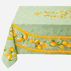French Provencal tablecloth - Acrylic coated cotton, Spill - proof - 60x96" Rectangular - Lemons green | Tissus Toselli - Che Cose Belle