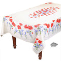 French Provencal tablecloth - Acrylic coated cotton, Spill-proof - 60x96" Rectangular - Poppies ivory | Tissus Toselli - Che Cose Belle