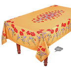 French Provencal tablecloth - Acrylic coated cotton, Spill-proof - 60x96" Rectangular - Poppies yellow | Tissus Toselli - Che Cose Belle
