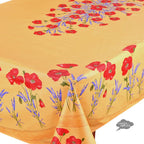 French Provencal tablecloth - Acrylic coated cotton, Spill-proof - 60x96" Rectangular - Poppies yellow | Tissus Toselli - Che Cose Belle