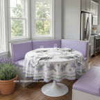 French Provencal tablecloth - Acrylic coated cotton, Spill-proof - 70" round - Lauris natural | Tissus Toselli - Che Cose Belle