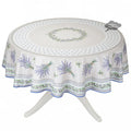 French Provencal tablecloth - Acrylic coated cotton, Spill-proof - 70" round - Lauris natural | Tissus Toselli - Che Cose Belle