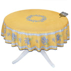 French Provencal tablecloth - Acrylic coated cotton, Spill-proof - 70" Round - Valensole yellow | Label France - Che Cose Belle