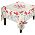 French Provencal tablecloth - Acrylic coated cotton, Spill-proof - 70" square - Poppies ivory | Tissus Toselli - Che Cose Belle